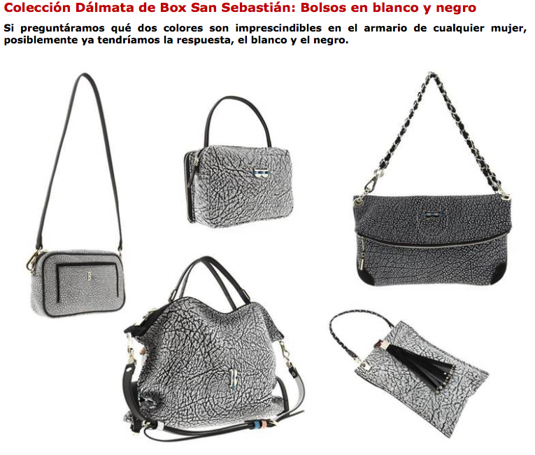 coleccion dálmata de bolsos de box san sebastián en Ediciones Sibila