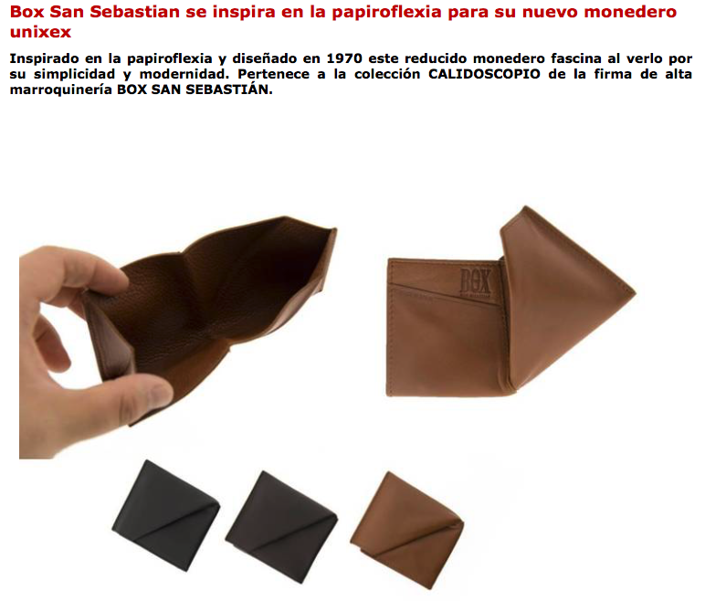 Monedero Origami de piel de BOX San Sebastián en Ediciones Sibilia